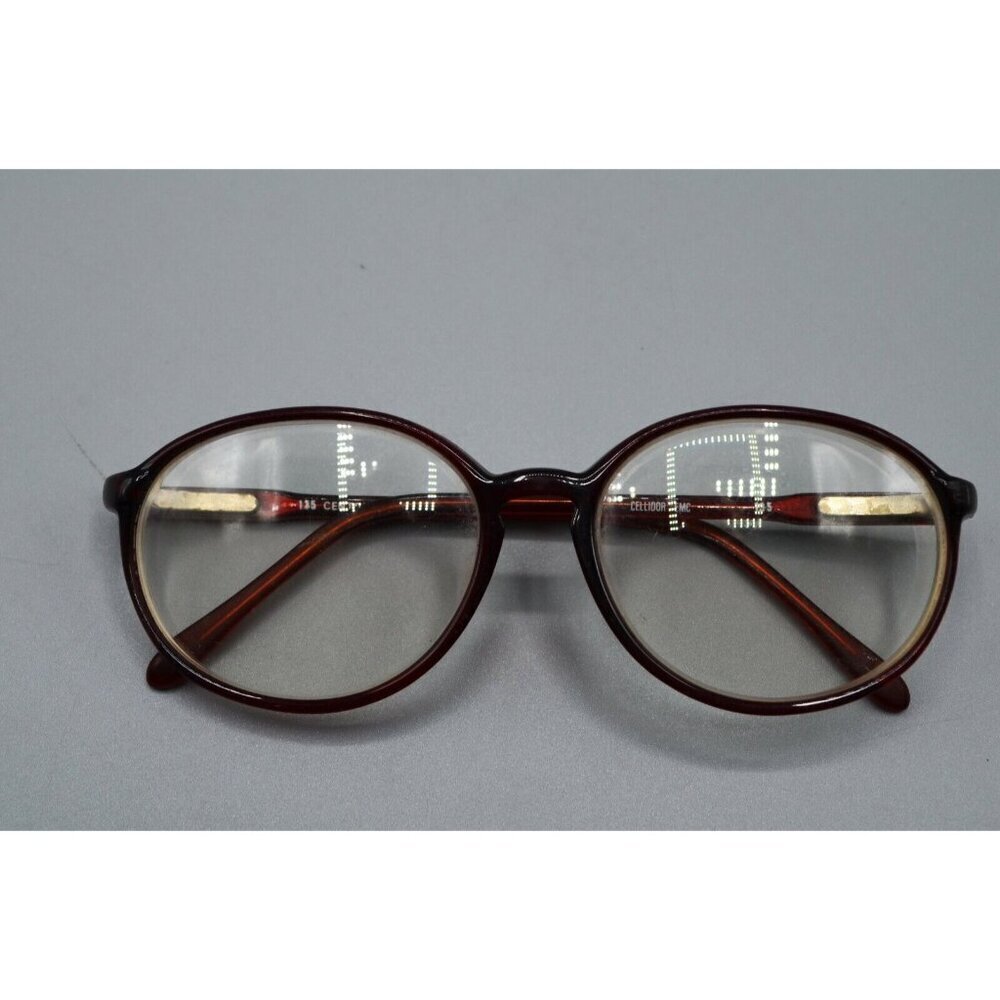 Cellidor EMC Centennial Grand Prix Eyeglasses Frames Round Red Plastic 135mm Vtg